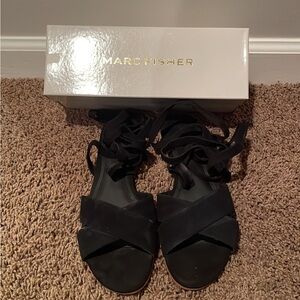 Marc Fisher Black Suede Sandal 7.5